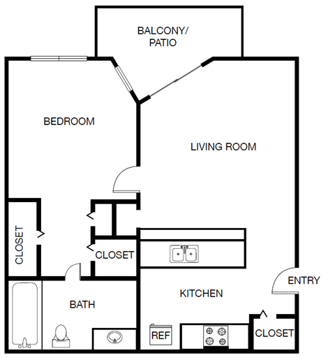 One Bedroom 477 Square Feet